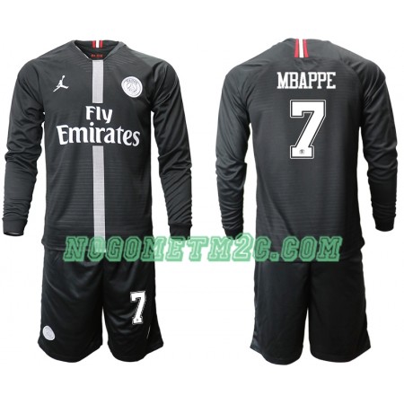 Dječji Nogometni Dres Paris Saint-Germain MBAPPE 7 Jodan Crna Treći 2018-2019 Dugim Rukavima Dječji Nogometni Dres Paris Saint-Germain MBAPPE 7 Jodan Crna Treći 2018-2019 Dugim Rukavima